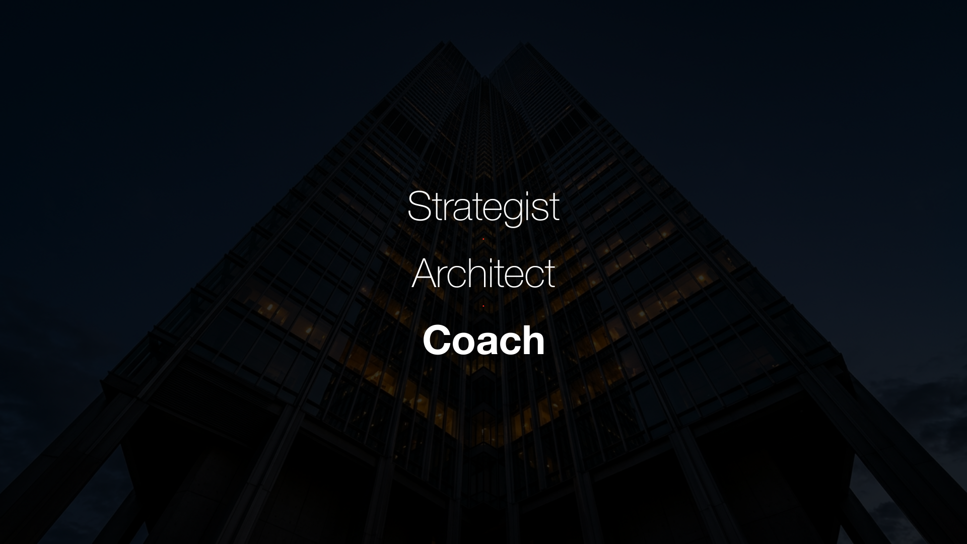 Strategist Architect Coach